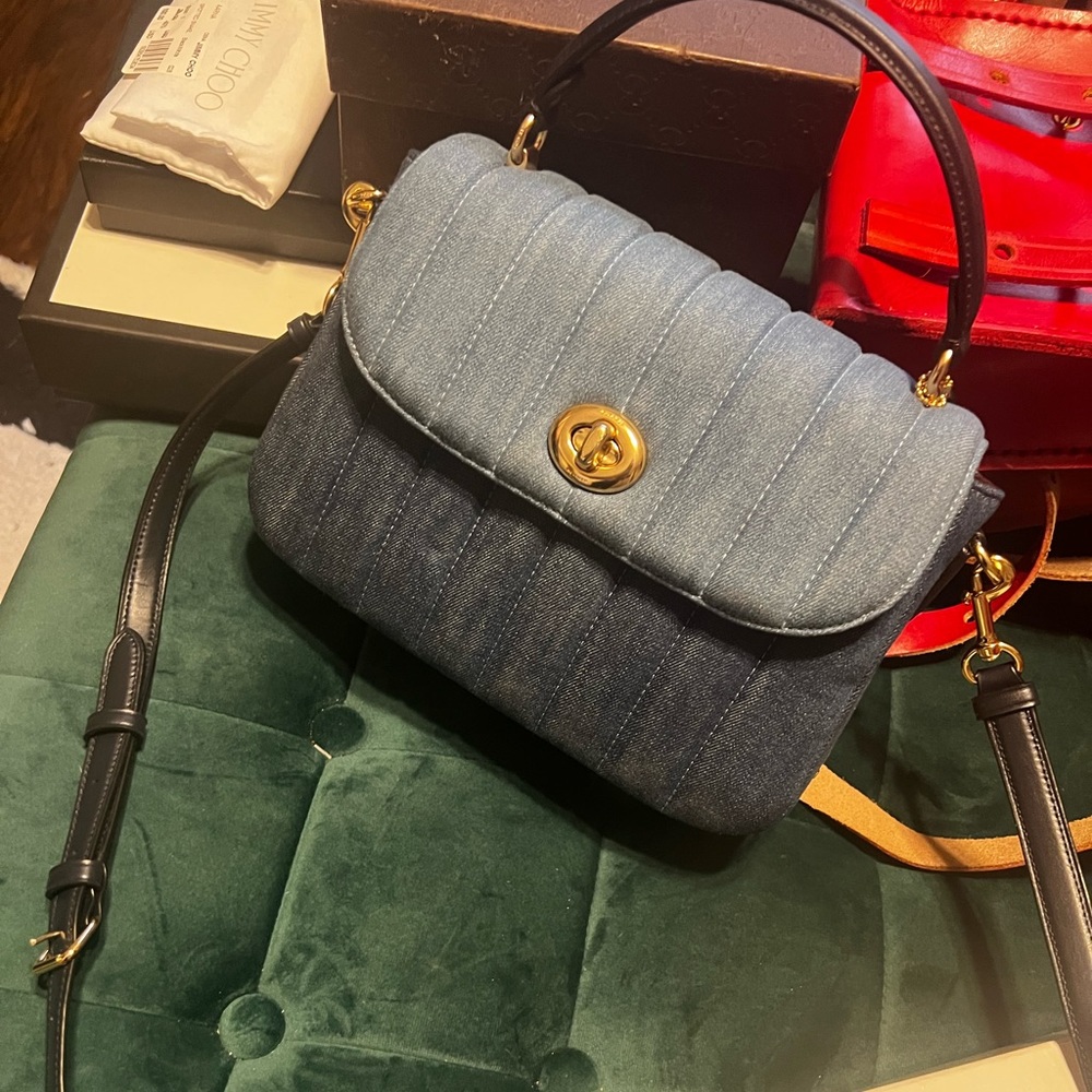 Denim Crossbody Coach Bag worn once.